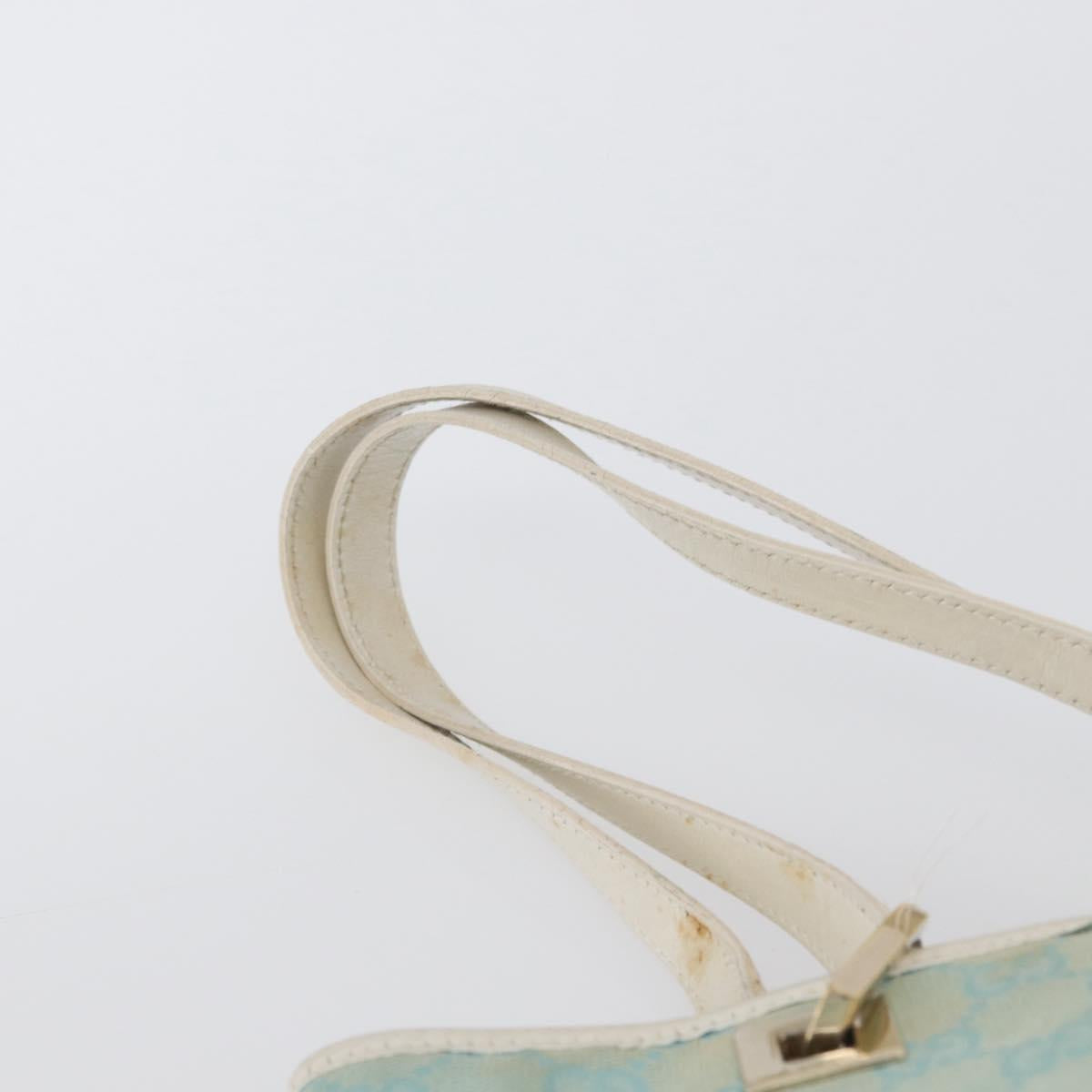 GUCCI GG Canvas Tote Bag Gold Light Blue 002 1099 Auth 172258