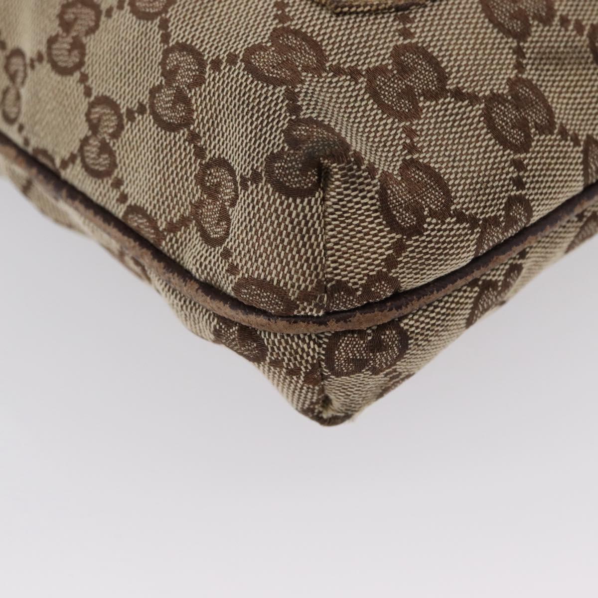 GUCCI GG Canvas Shoulder Bag Beige Silver 122793 Auth 172259