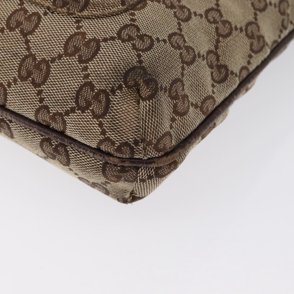 GUCCI GG Canvas Shoulder Bag Beige Silver 122793 Auth 172259