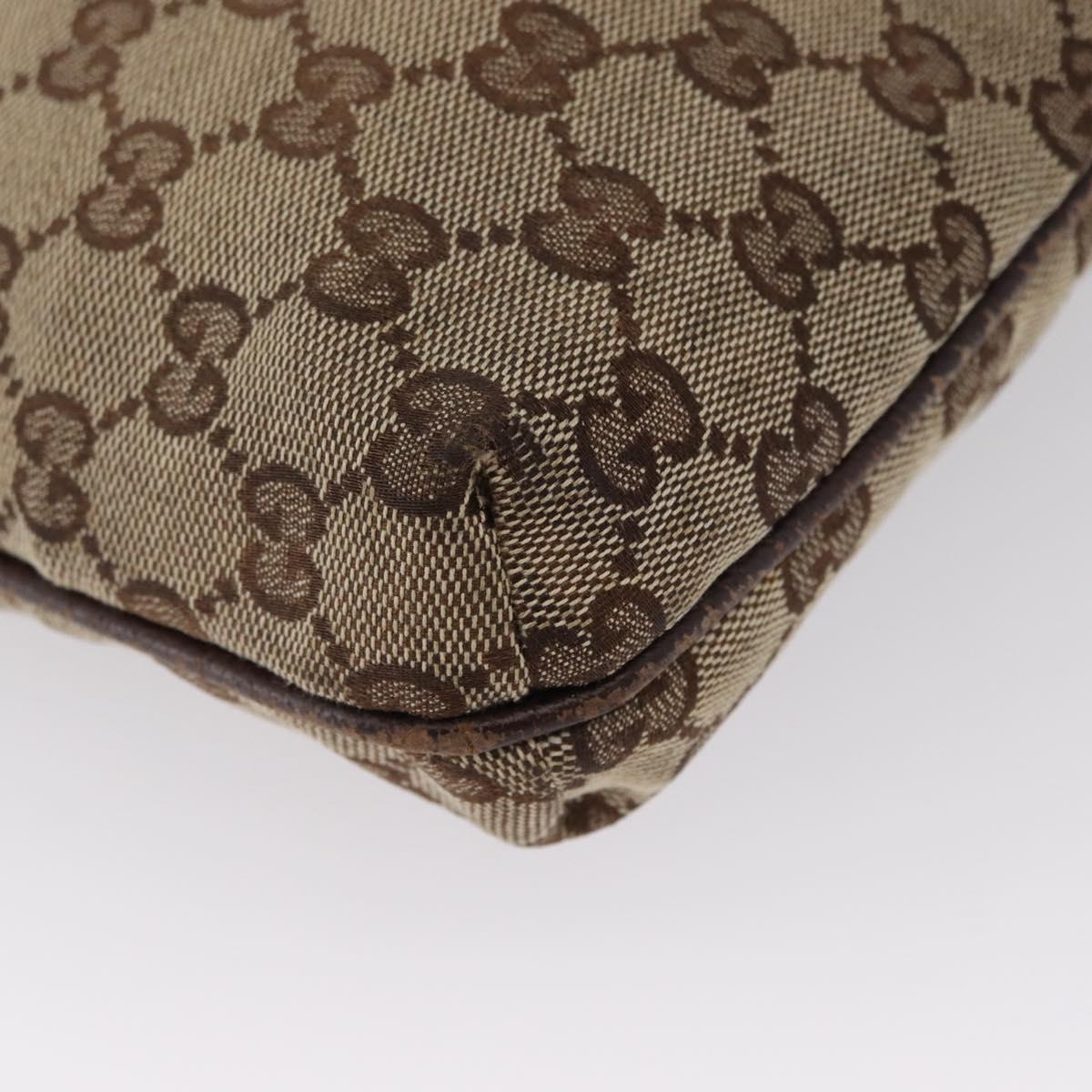 GUCCI GG Canvas Shoulder Bag Beige Silver 122793 Auth 172259