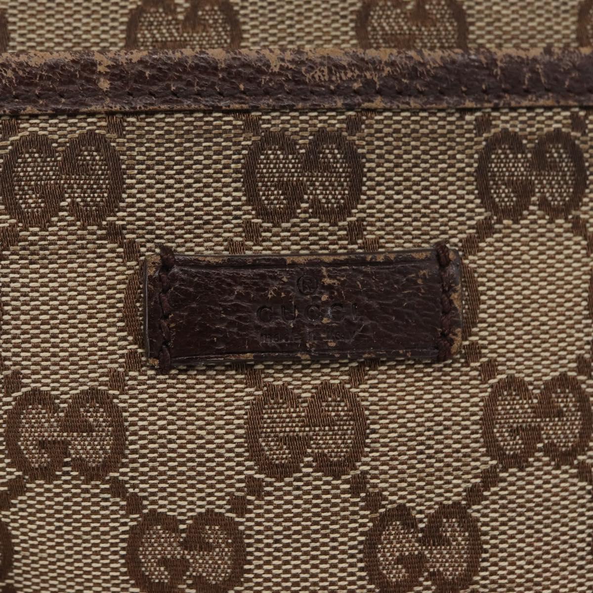 GUCCI GG Canvas Shoulder Bag Beige Silver 122793 Auth 172259