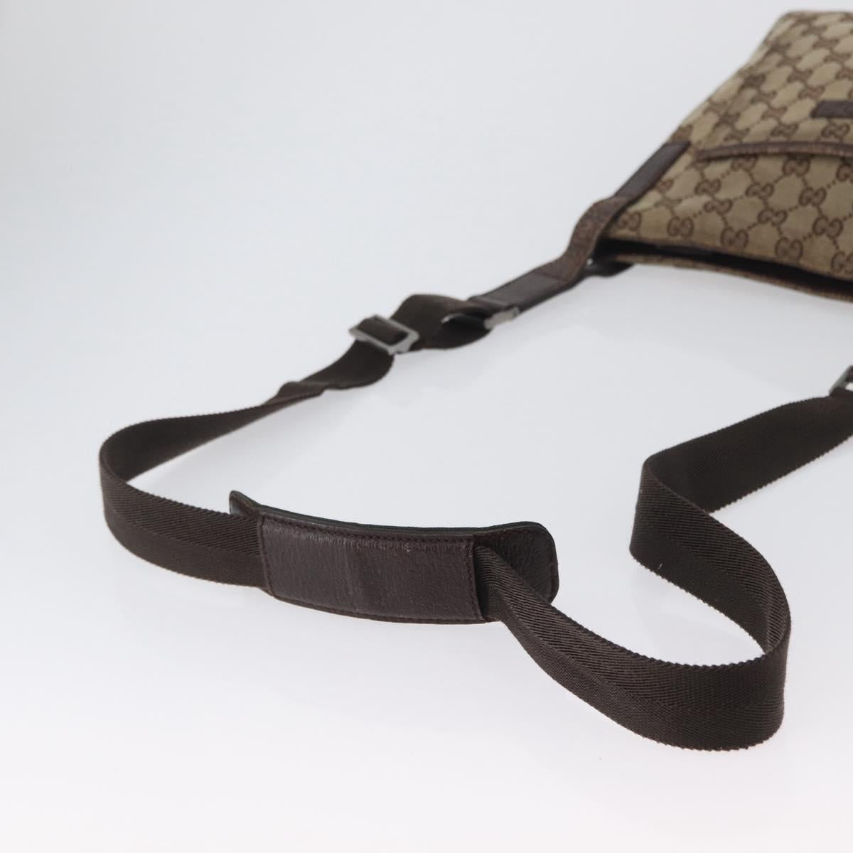 GUCCI GG Canvas Shoulder Bag Beige Silver 122793 Auth 172259