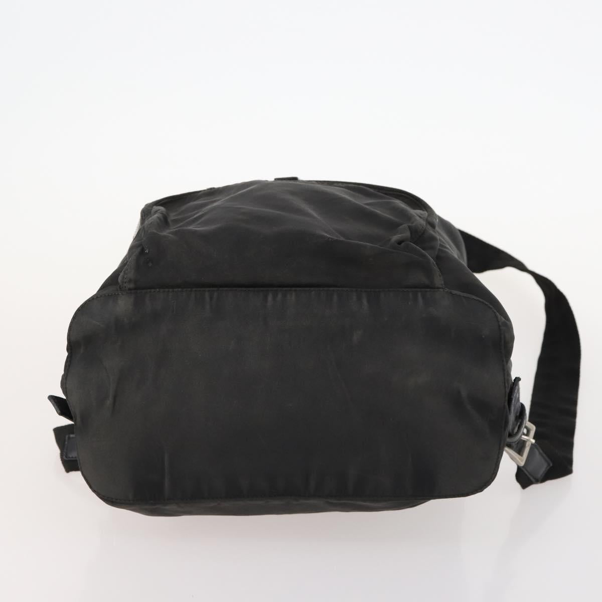 PRADA Backpack Nylon Black Silver Auth 172260