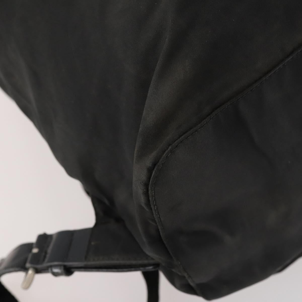 PRADA Backpack Nylon Black Silver Auth 172260