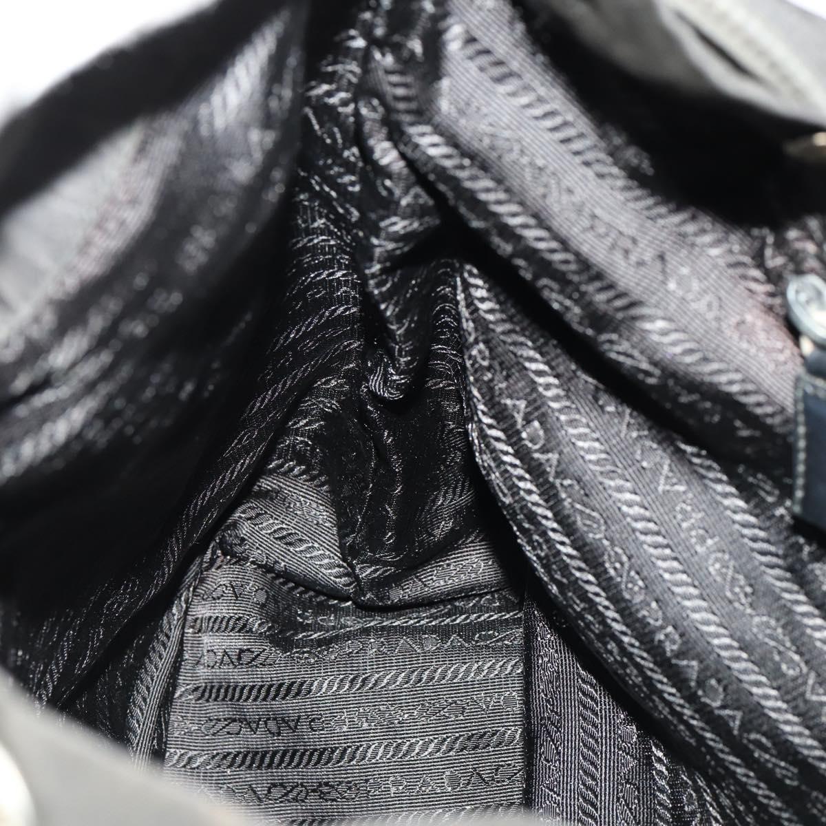 PRADA Backpack Nylon Black Silver Auth 172260