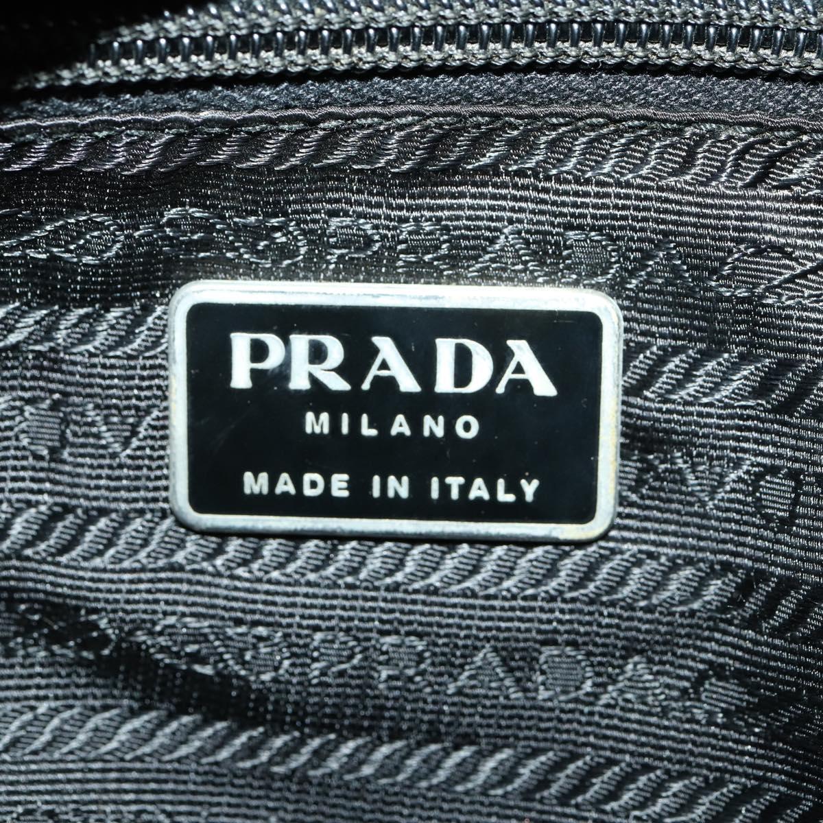 PRADA Backpack Nylon Black Silver Auth 172260