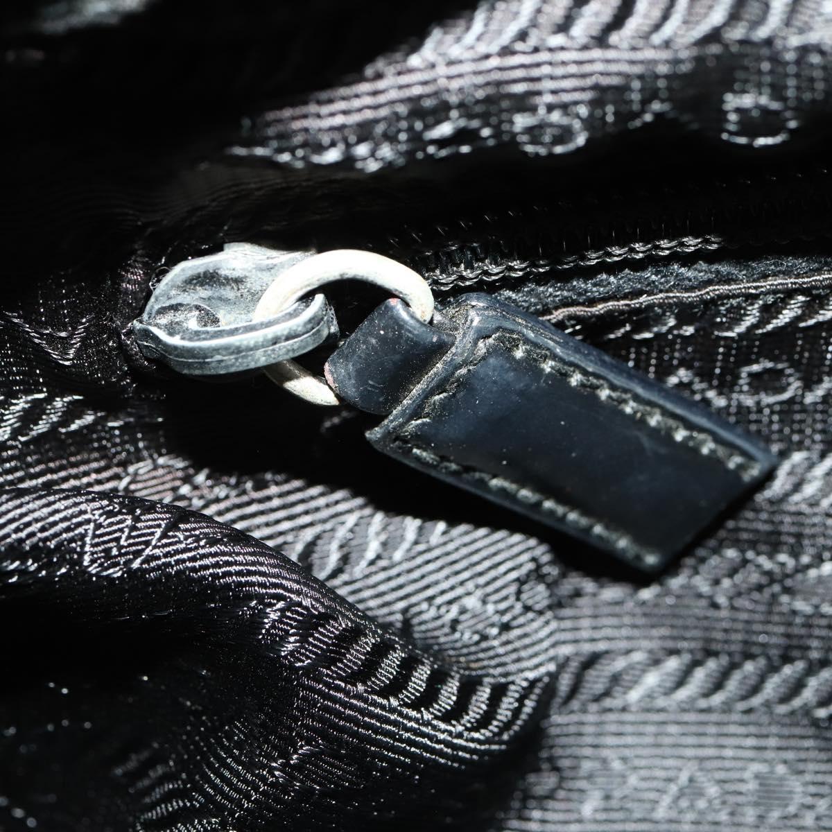 PRADA Backpack Nylon Black Silver Auth 172260