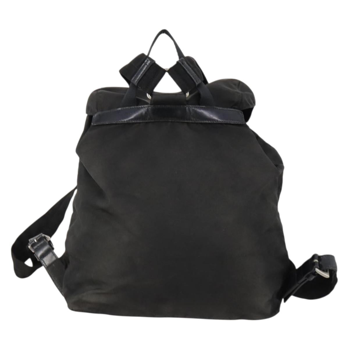 PRADA Backpack Nylon Black Silver Auth 172260