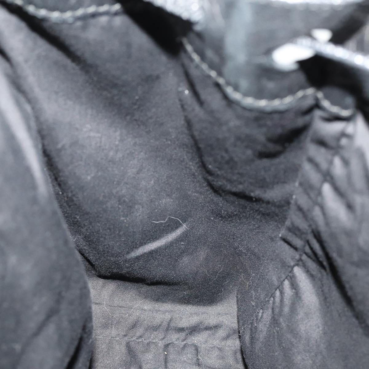 PRADA Backpack Leather Black Silver Auth 172261