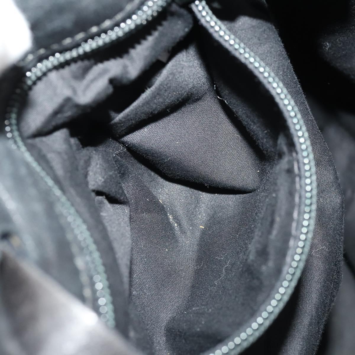 PRADA Backpack Leather Black Silver Auth 172261