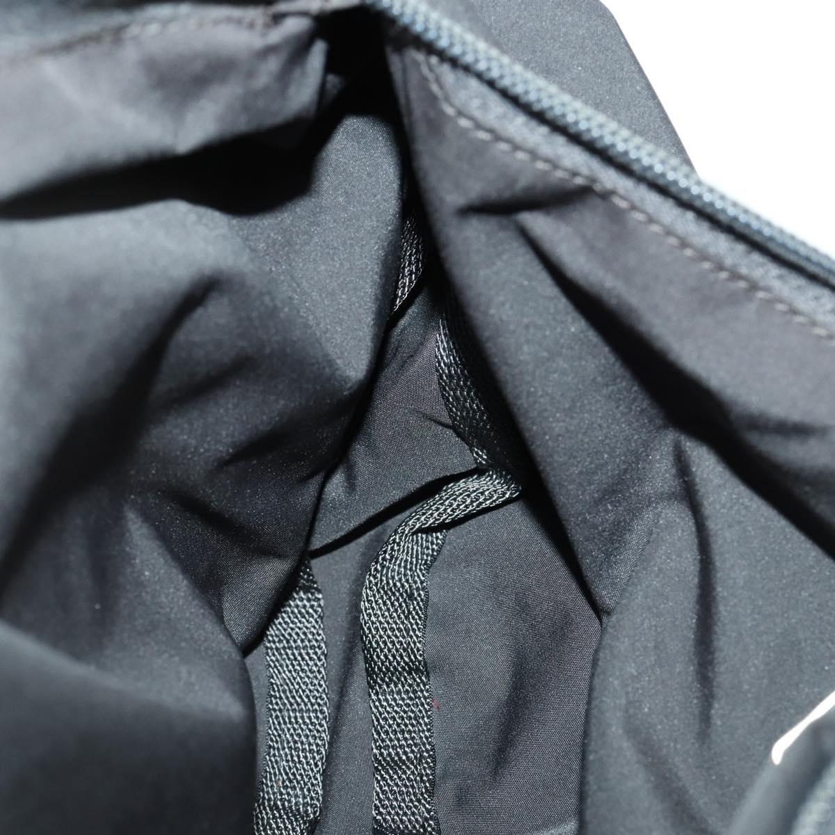 PRADA Sports Body Bag Nylon Black Silver Auth 172262