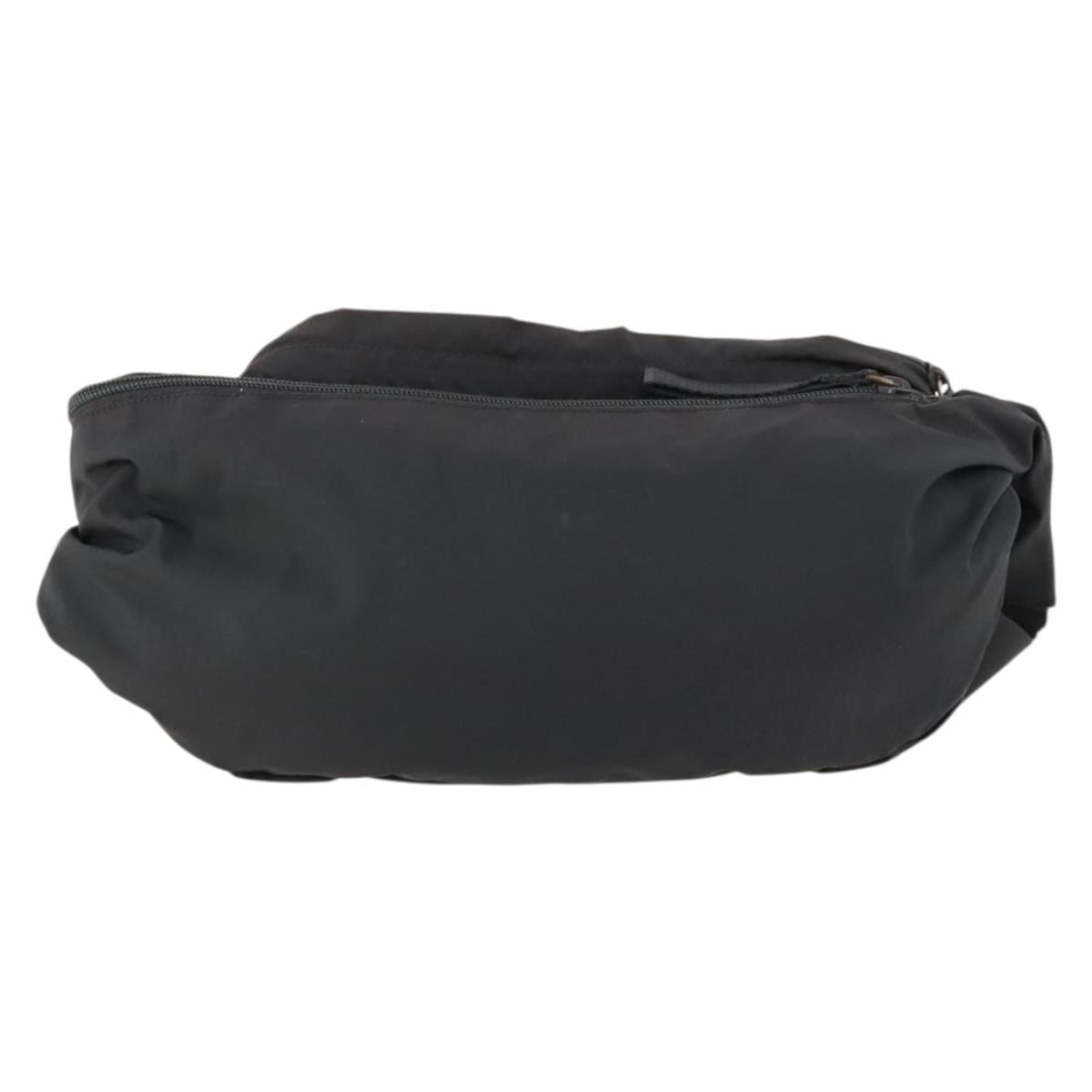 PRADA Sports Body Bag Nylon Black Silver Auth 172262