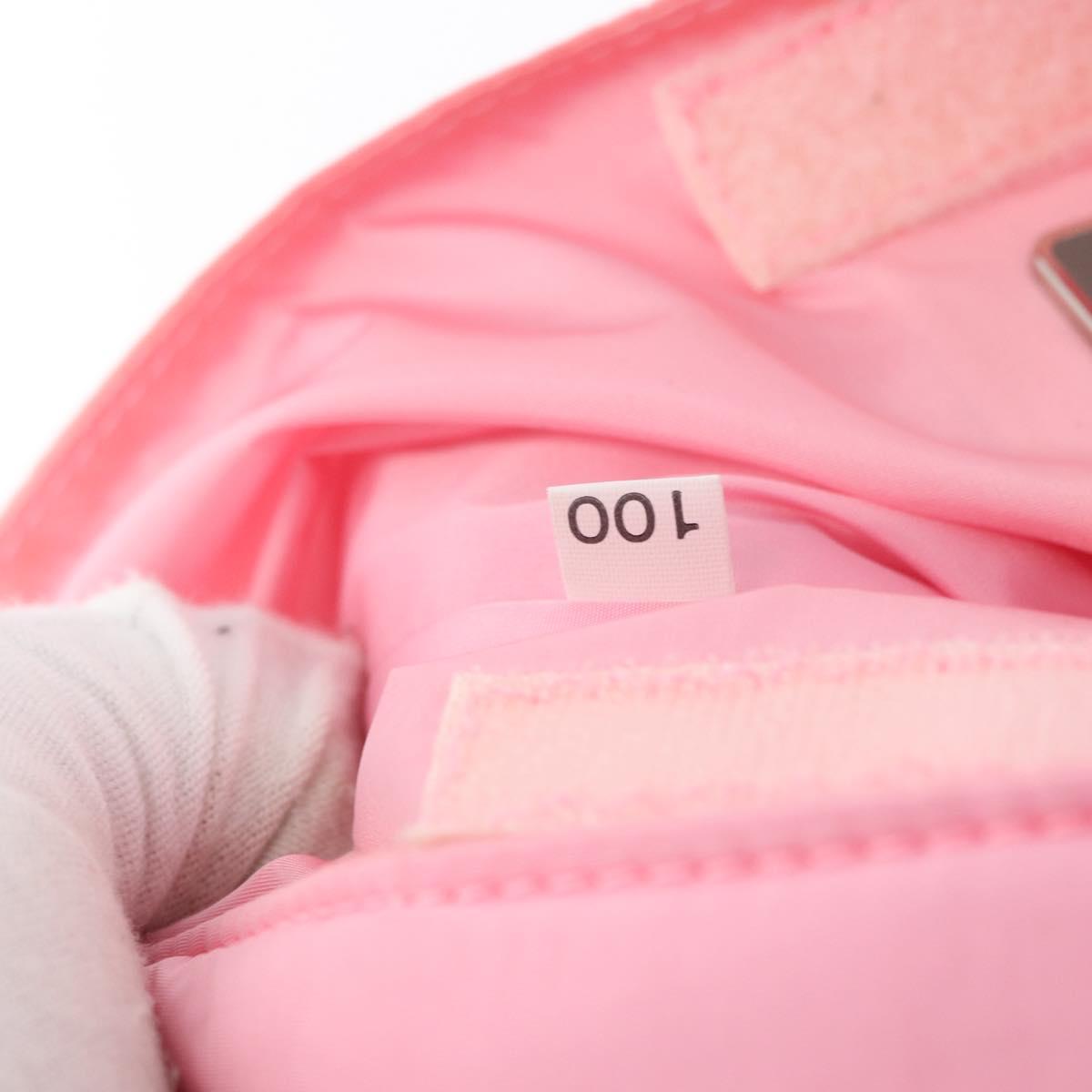 PRADA Sports Body Bag Nylon Pink Silver Auth 172263