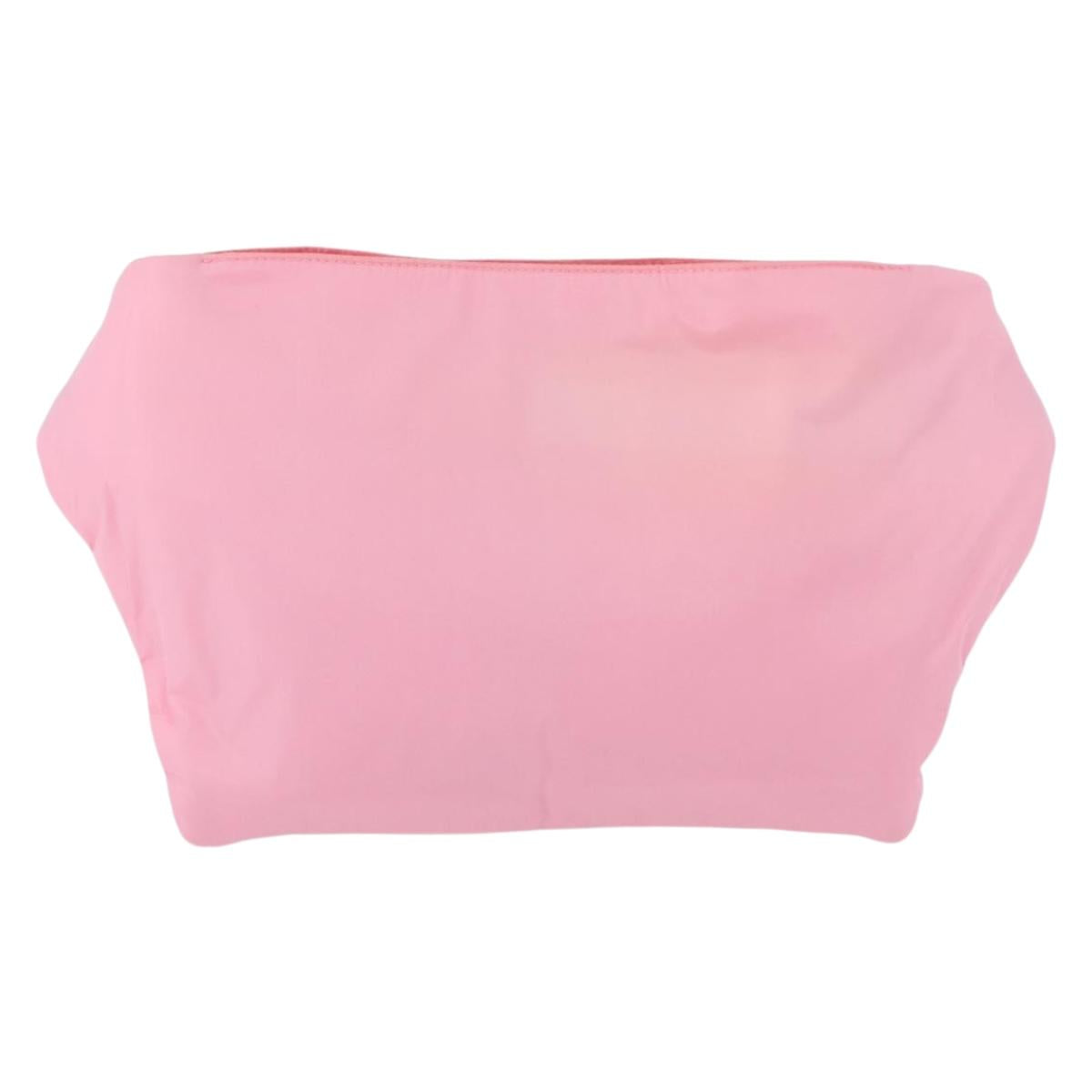 PRADA Sports Body Bag Nylon Pink Silver Auth 172263