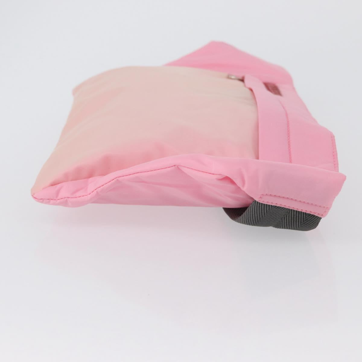 PRADA Sports Body Bag Nylon Pink Silver Auth 172263