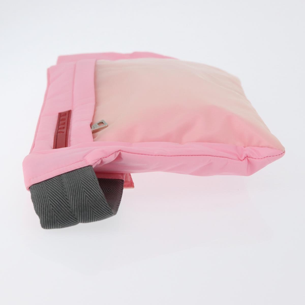 PRADA Sports Body Bag Nylon Pink Silver Auth 172263