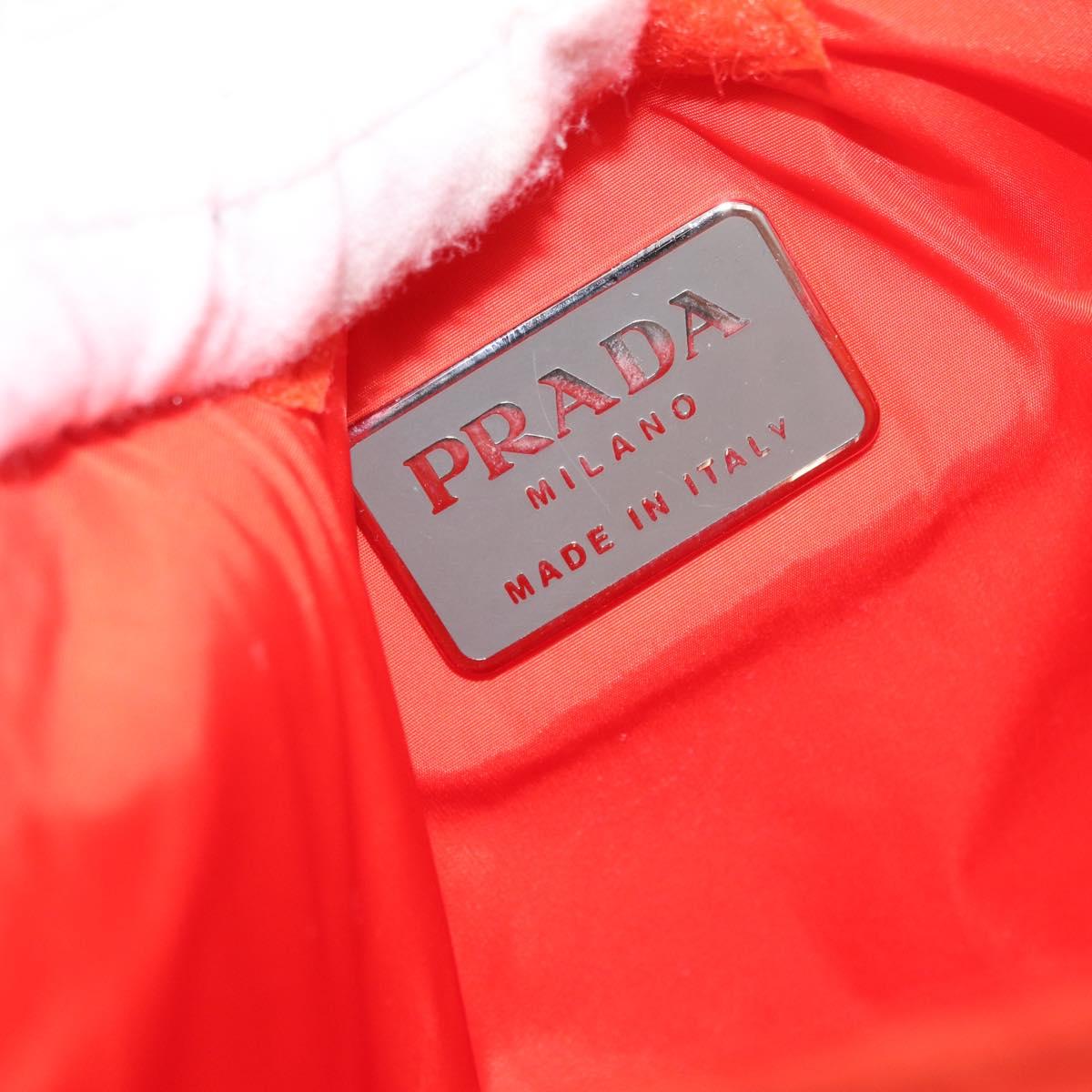 PRADA Sports Body Bag Nylon Orange Silver Auth 172265