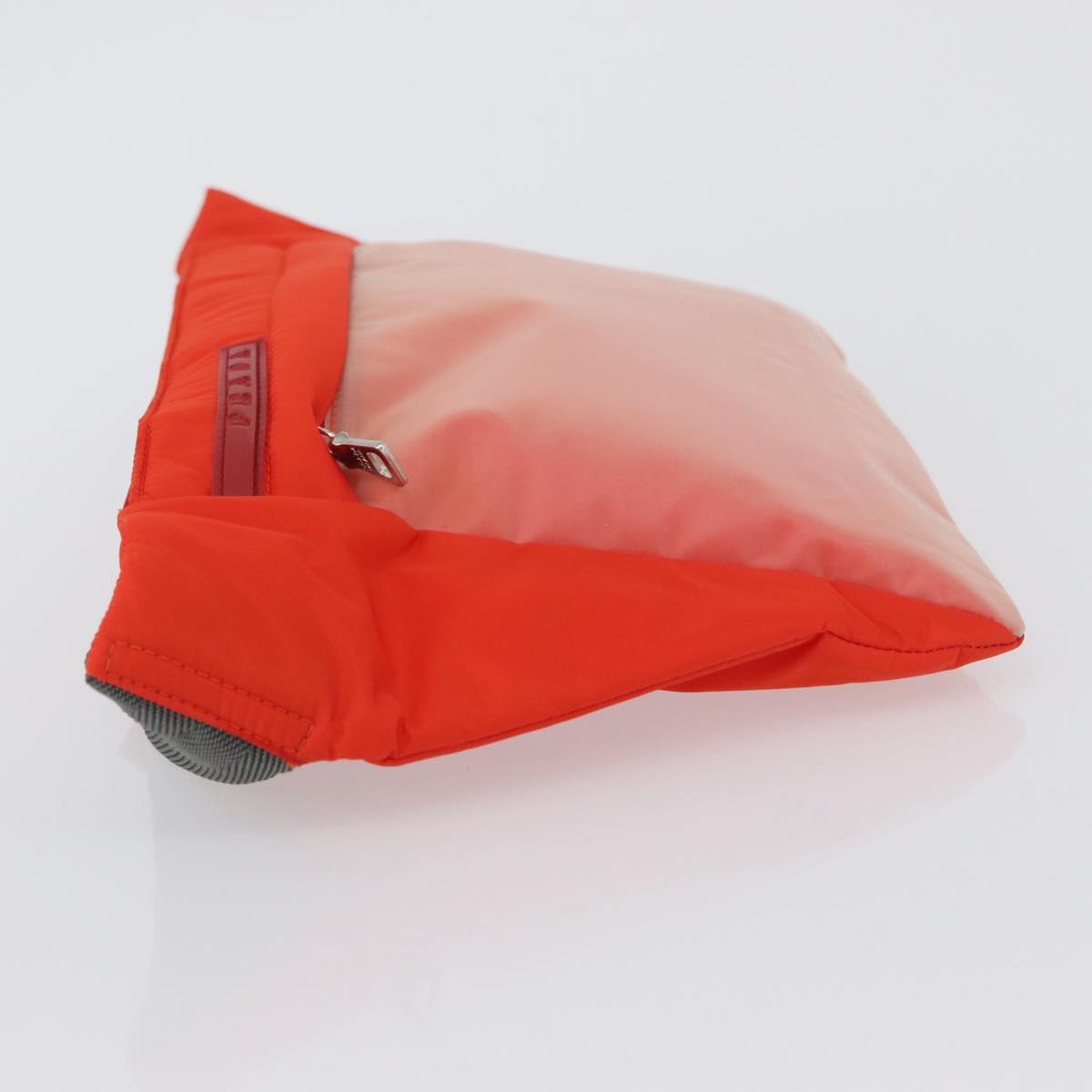 PRADA Sports Body Bag Nylon Orange Silver Auth 172265