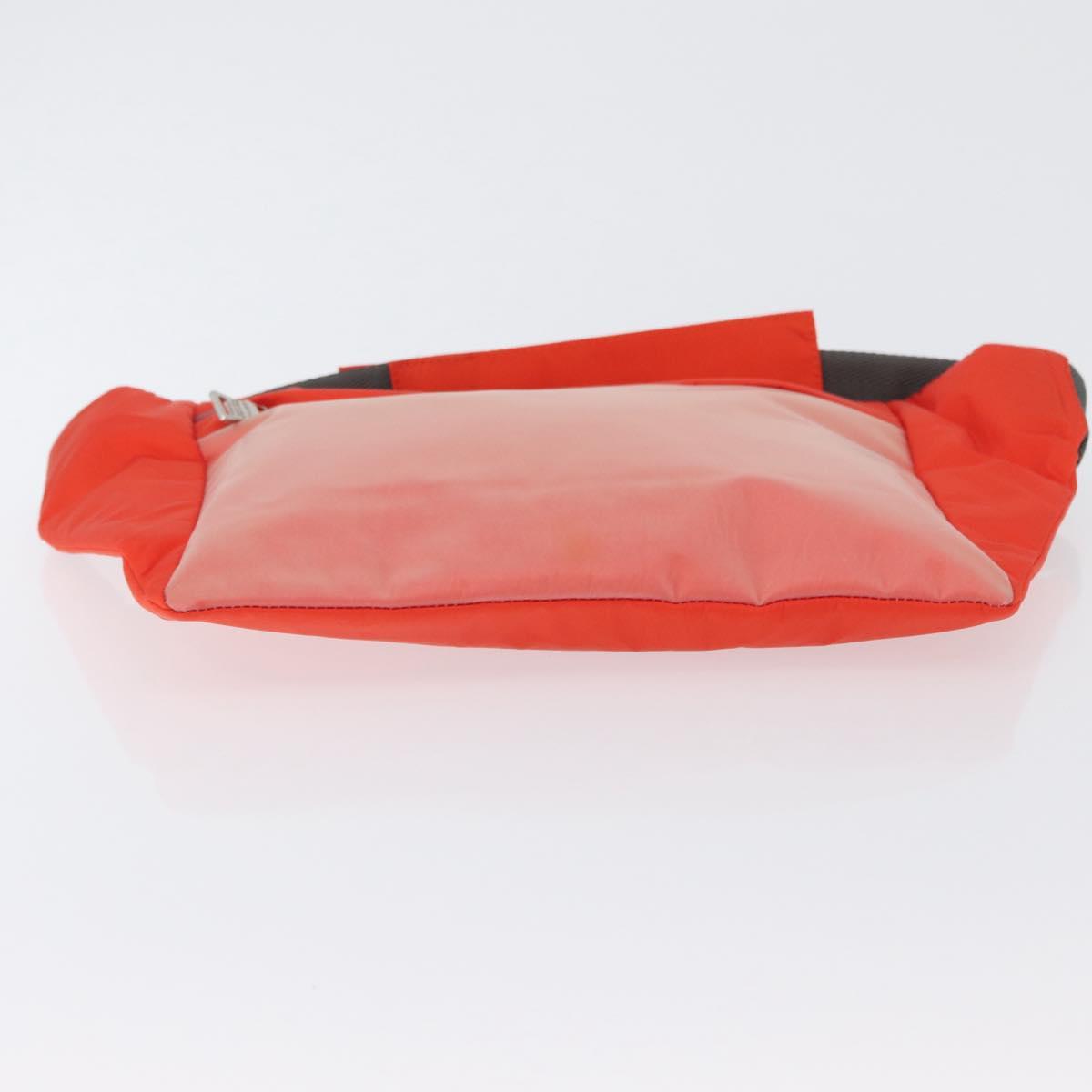 PRADA Sports Body Bag Nylon Orange Silver Auth 172265