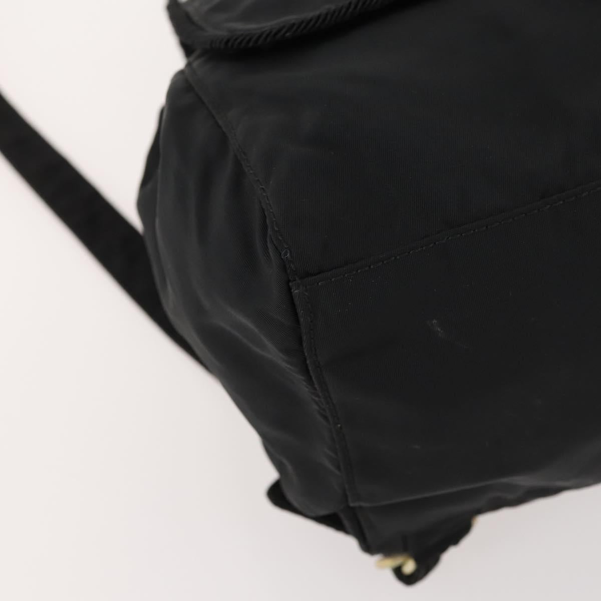 PRADA Backpack Nylon Black Gold Auth 172266