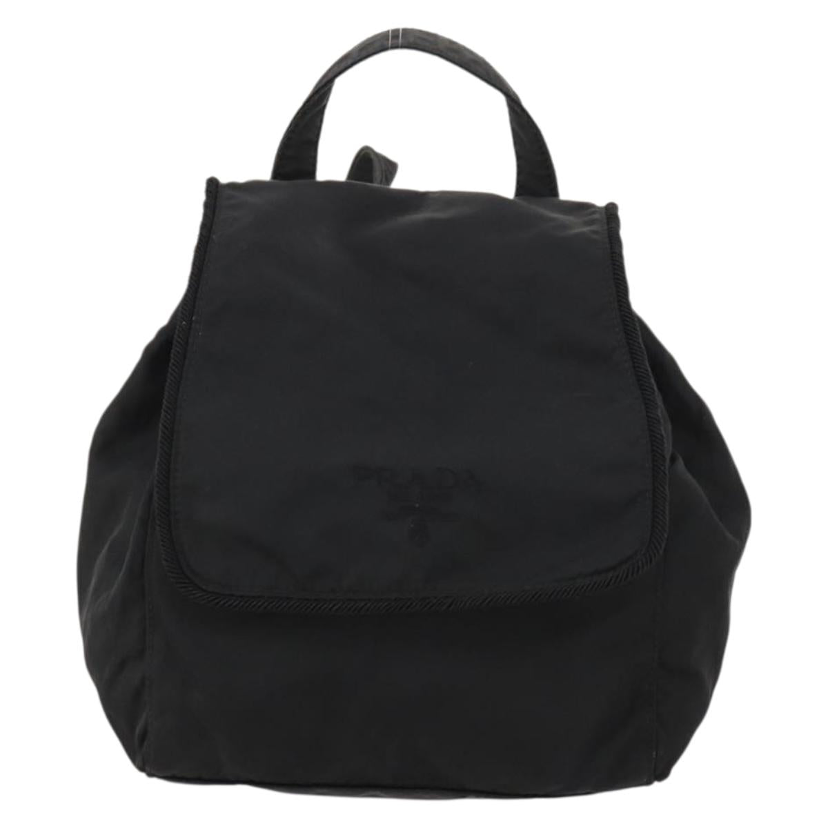 PRADA Backpack Nylon Black Gold Auth 172266