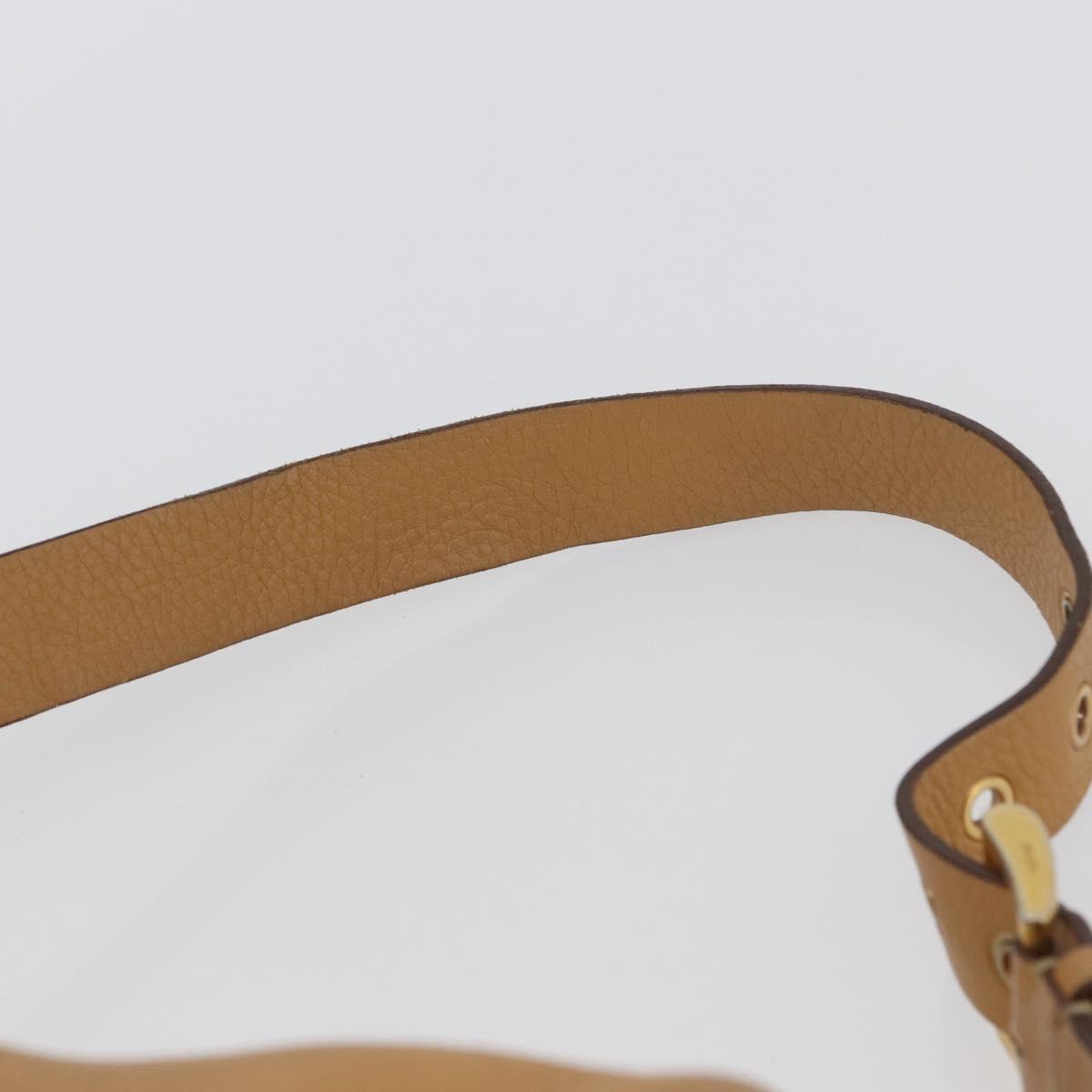 PRADA Shoulder Bag Leather Brown Gold Auth 172272