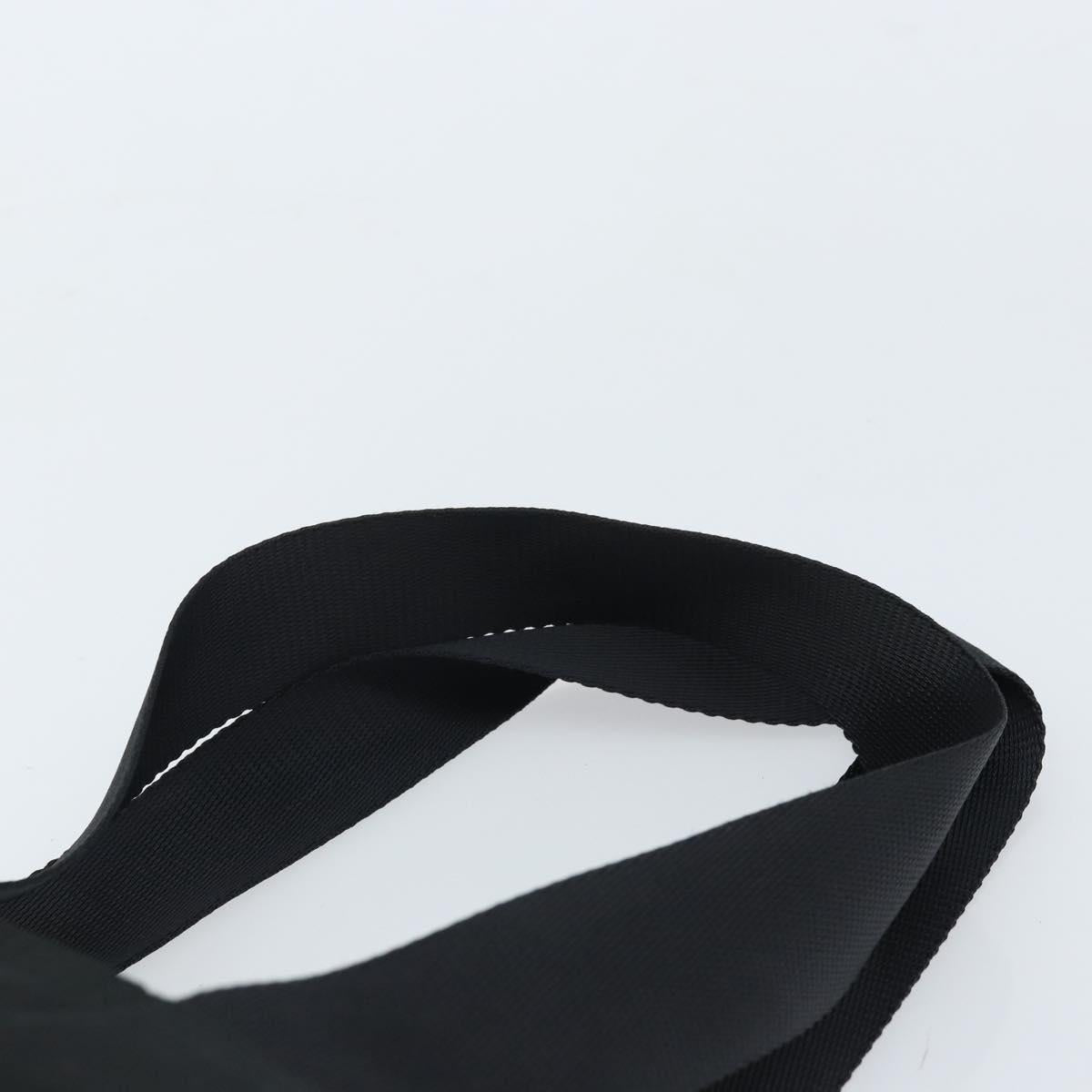 PRADA Hand Bag Nylon Black Silver Auth 172278A