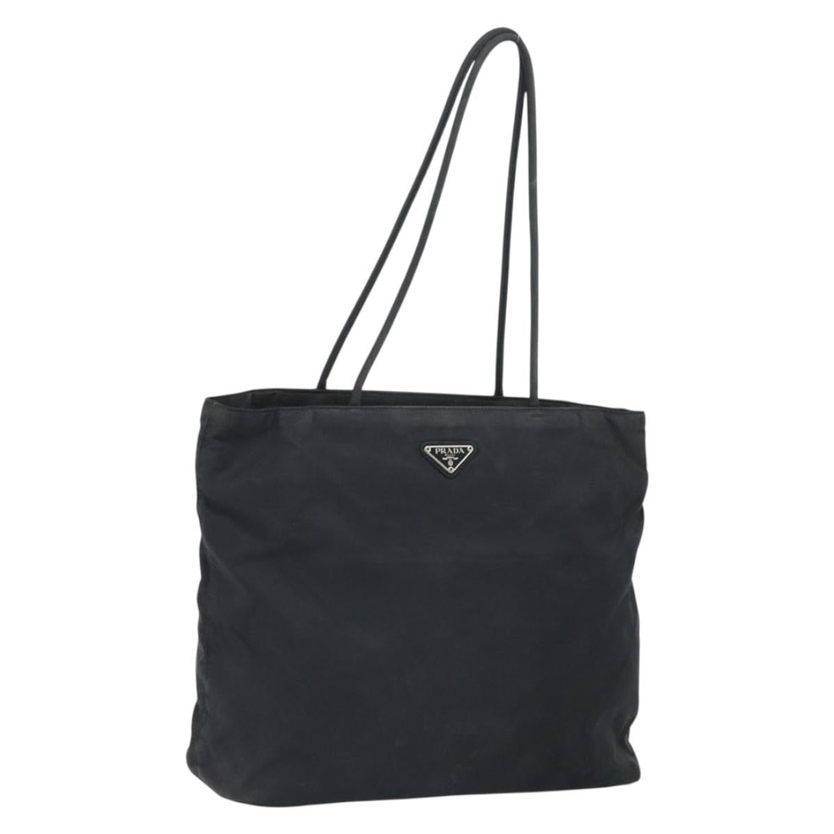 PRADA Tote Bag Nylon Black Auth 172279