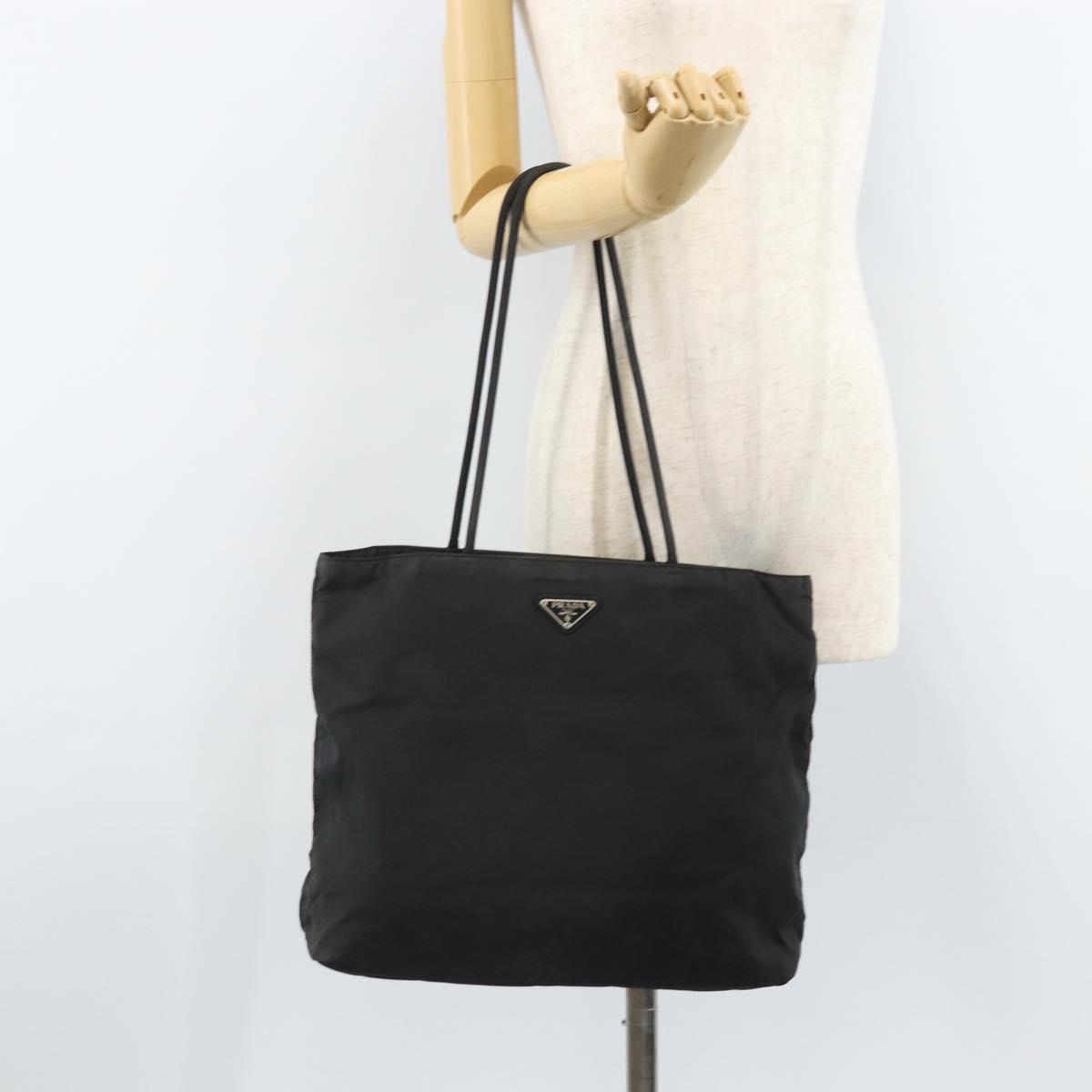 PRADA Tote Bag Nylon Black Auth 172279
