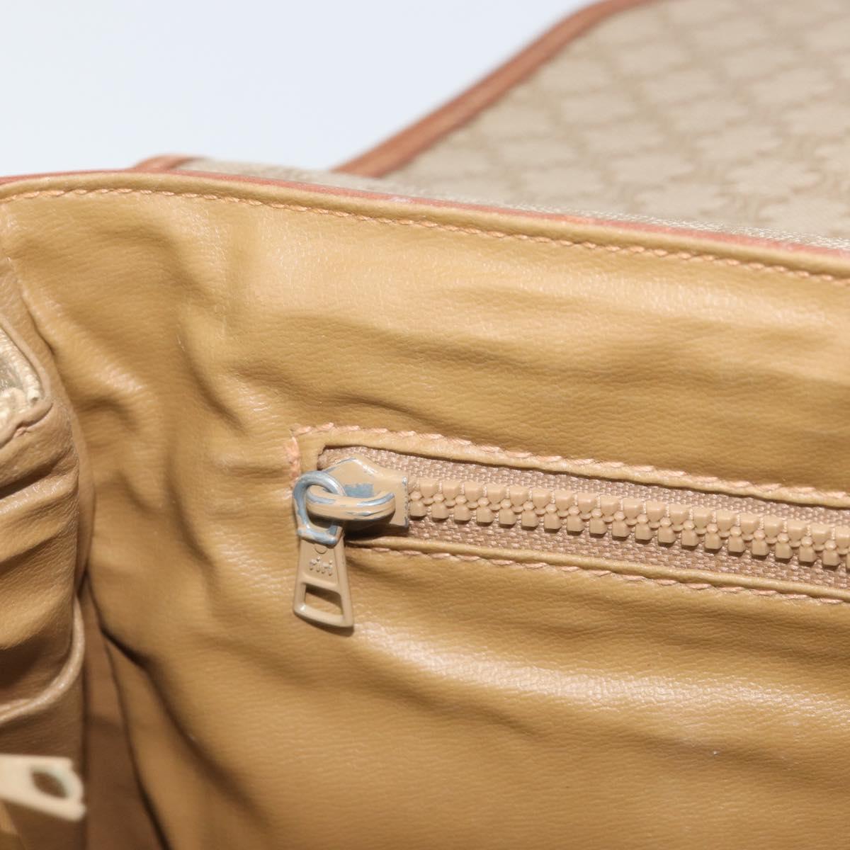 CELINE Macadam Canvas Hand Bag PVC Leather Beige Gold Auth 172281