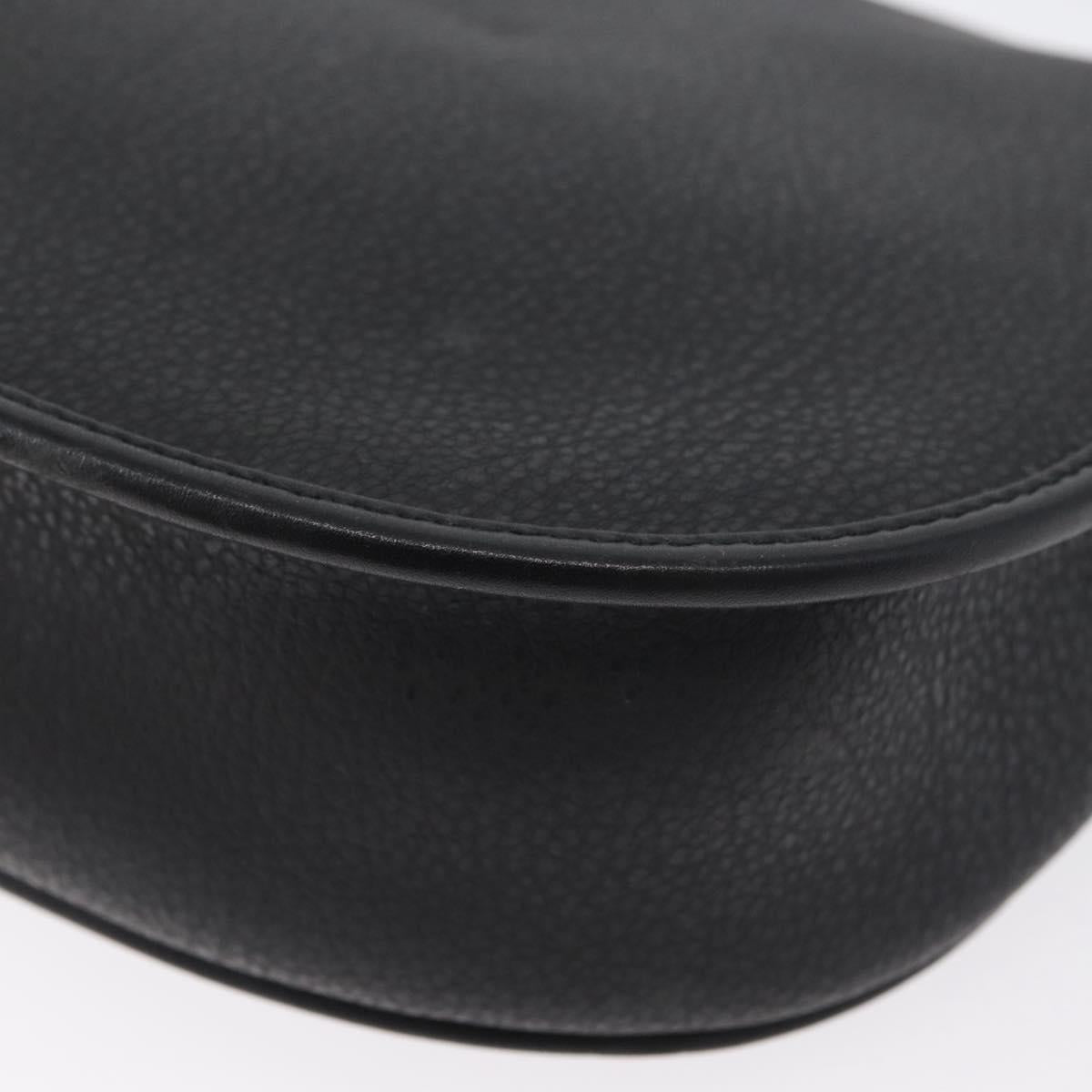 GUCCI Shoulder Bag Leather Gold Black 007 14 0074 Auth 172286