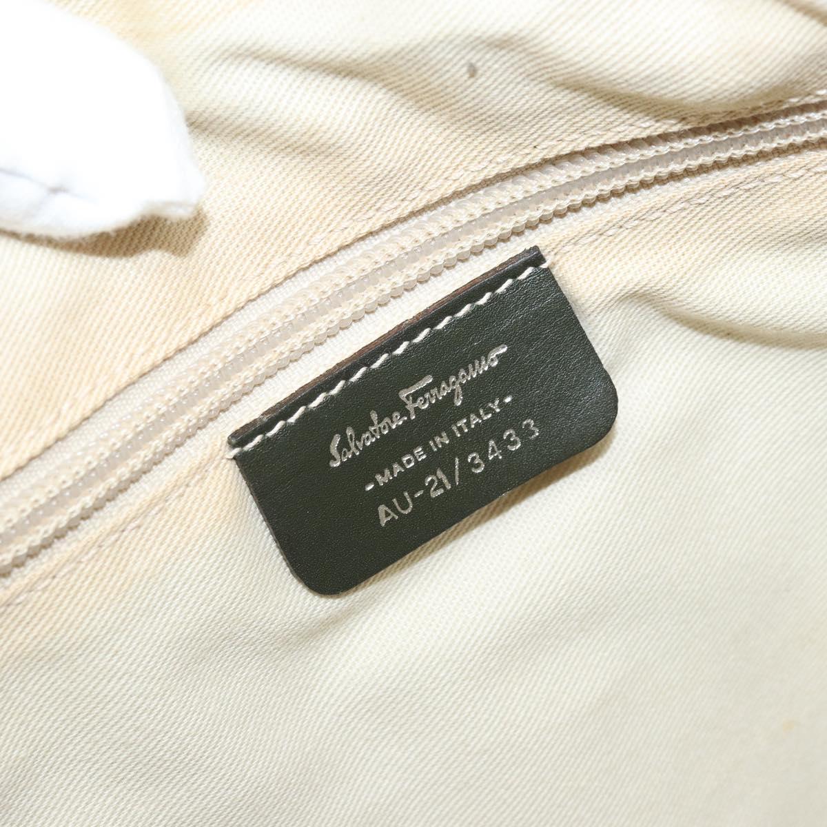 Salvatore Ferragamo Shoulder Bag Suede Khaki Auth 172292