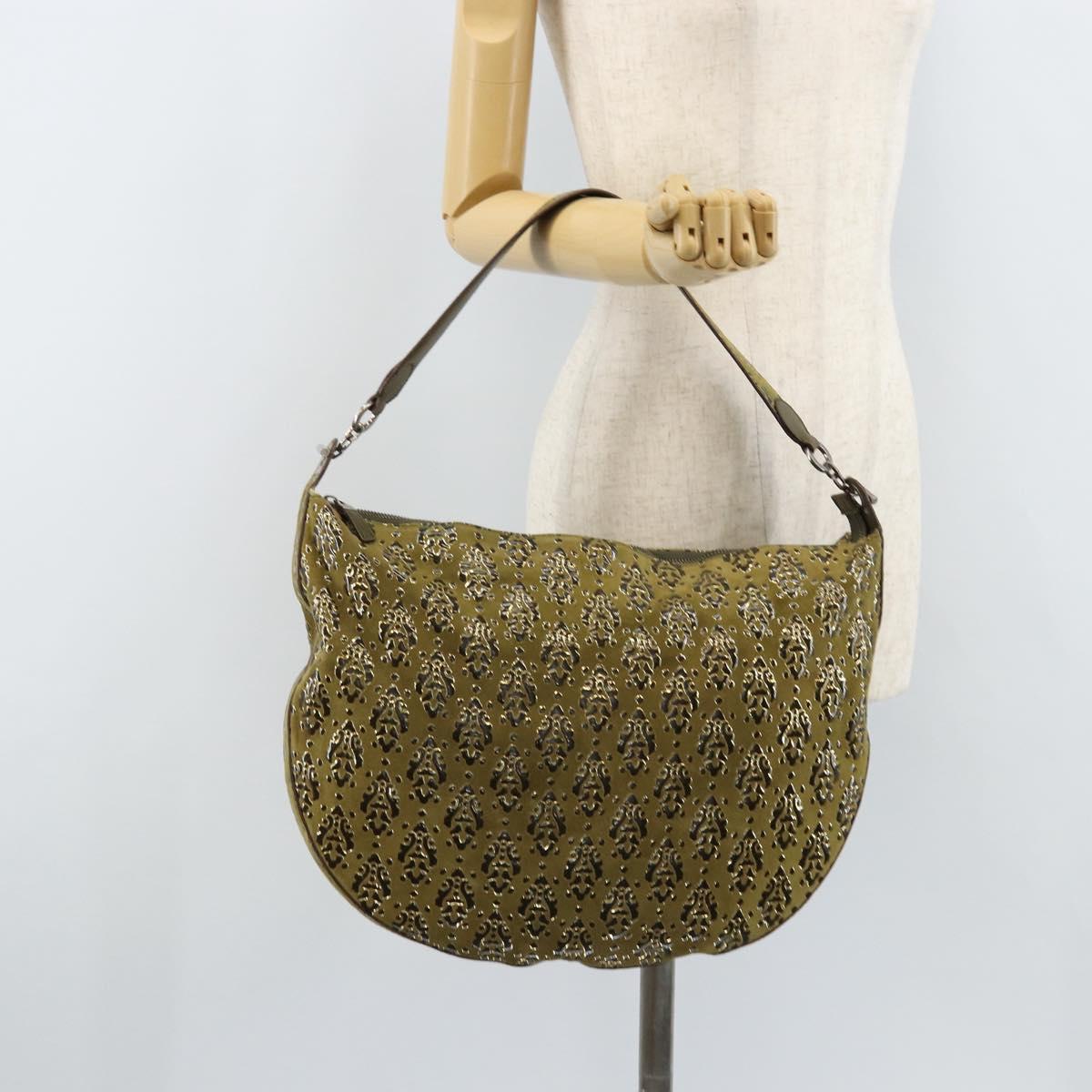 Salvatore Ferragamo Shoulder Bag Suede Khaki Auth 172292