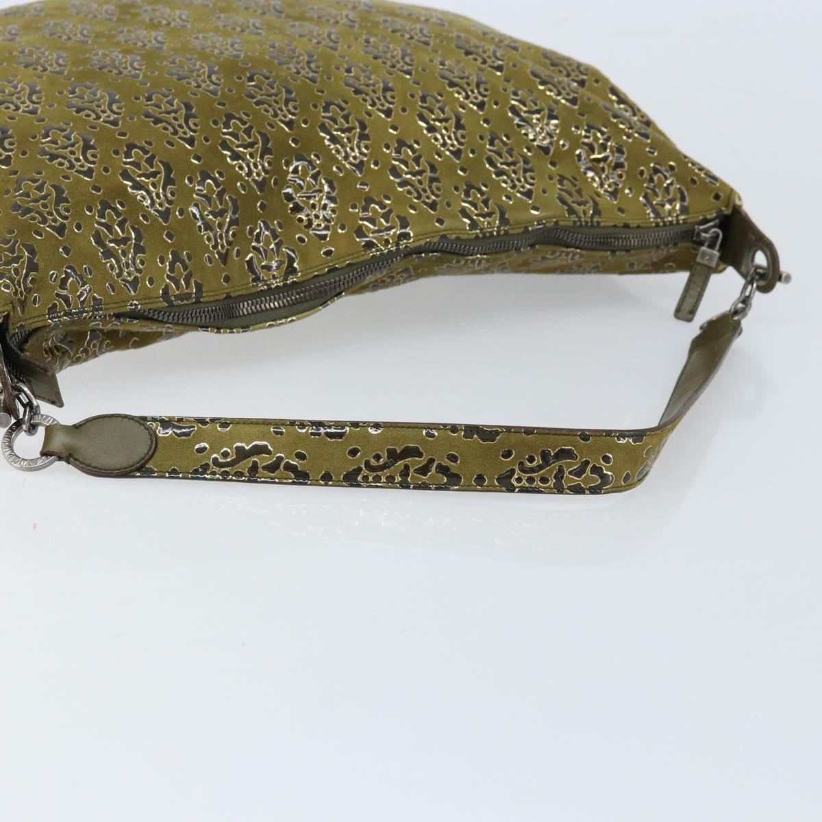 Salvatore Ferragamo Shoulder Bag Suede Khaki Auth 172292