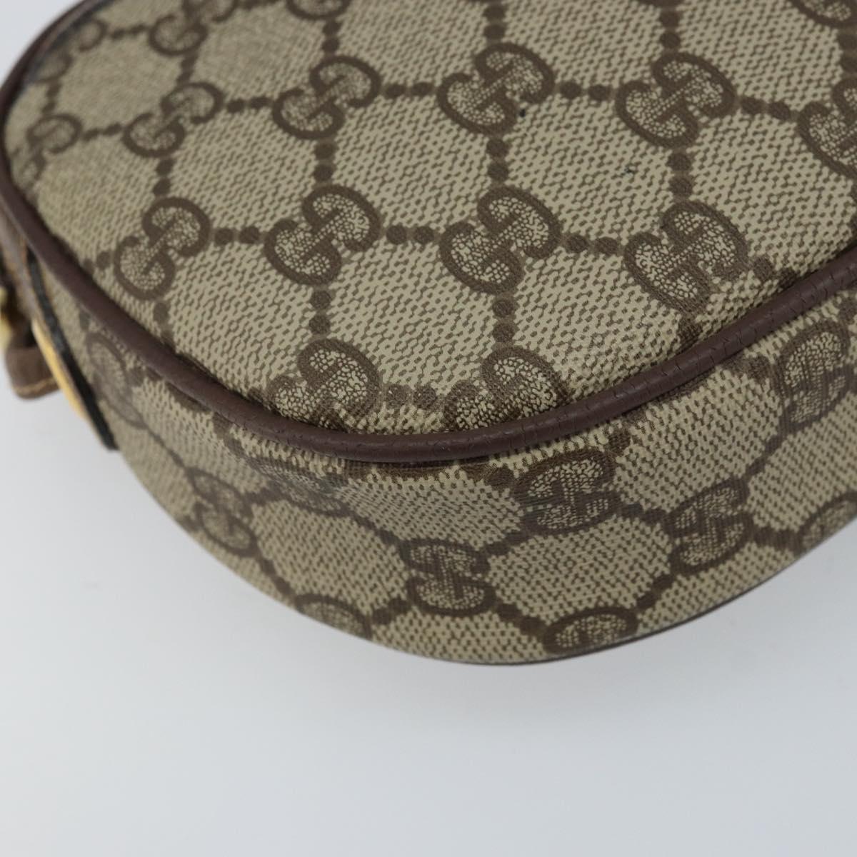 GUCCI GG Supreme Web Sherry Line Bag PVC Beige 007 58 6112 4023 Auth 172298