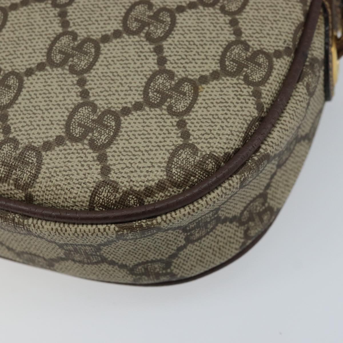 GUCCI GG Supreme Web Sherry Line Bag PVC Beige 007 58 6112 4023 Auth 172298