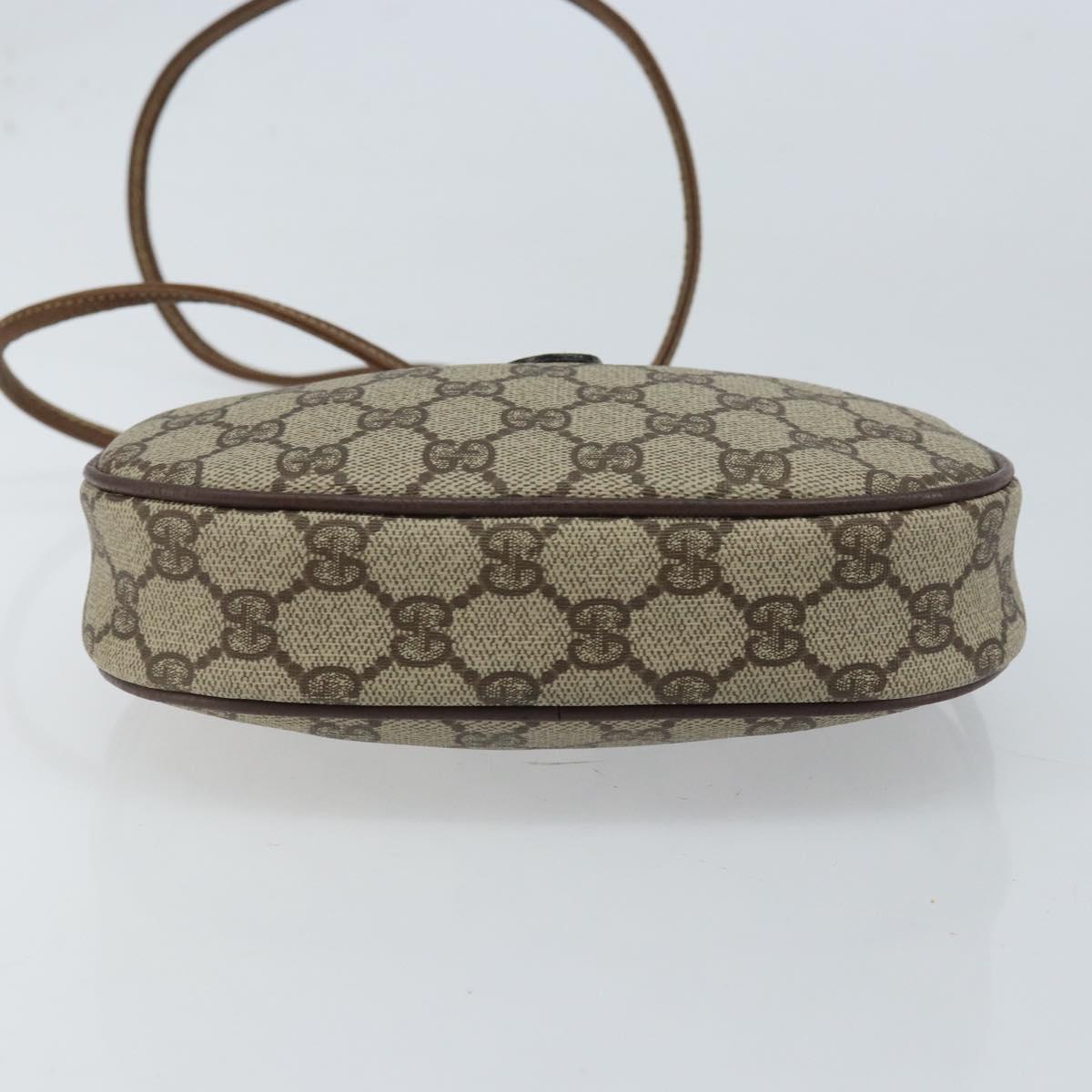 GUCCI GG Supreme Web Sherry Line Bag PVC Beige 007 58 6112 4023 Auth 172298