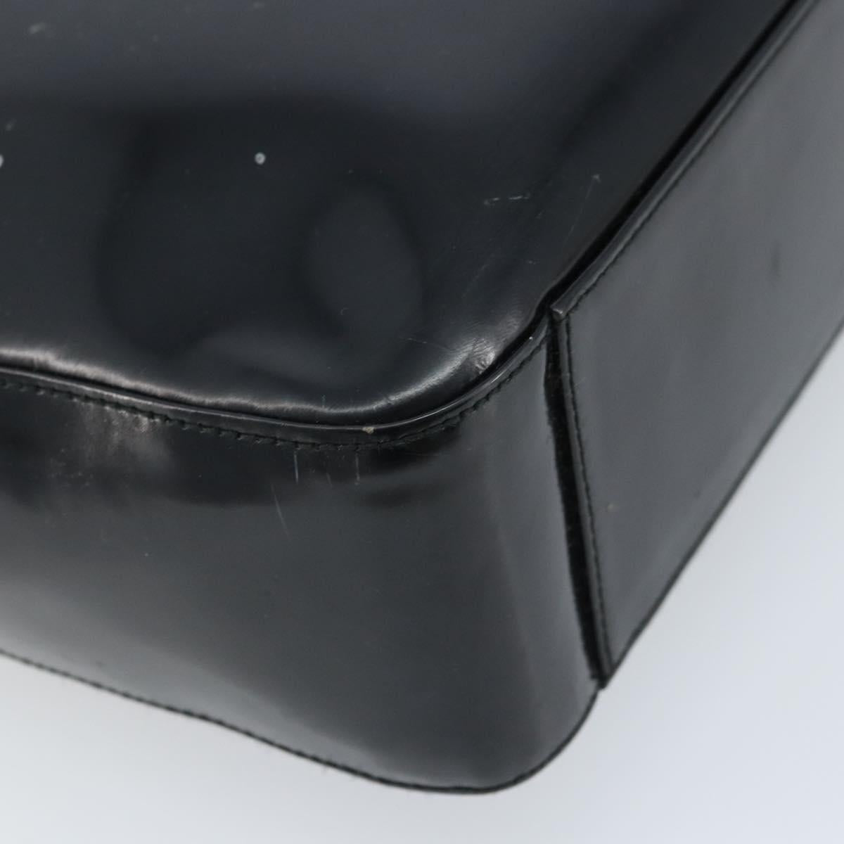 GUCCI Shoulder Bag Patent leather Black Silver 000 1013 0506 Auth 172305