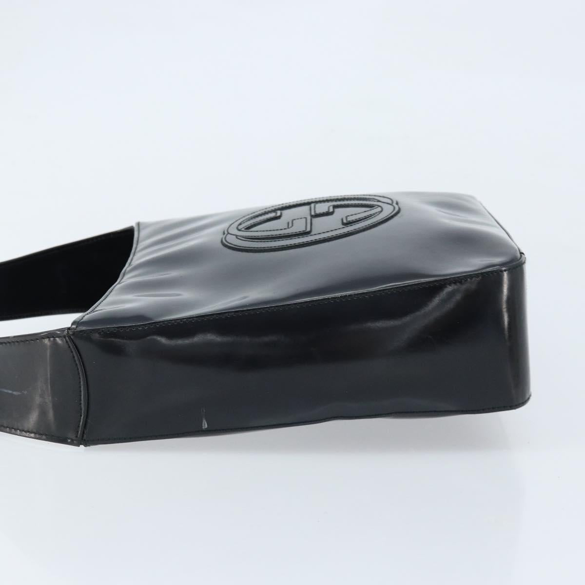 GUCCI Shoulder Bag Patent leather Black Silver 000 1013 0506 Auth 172305