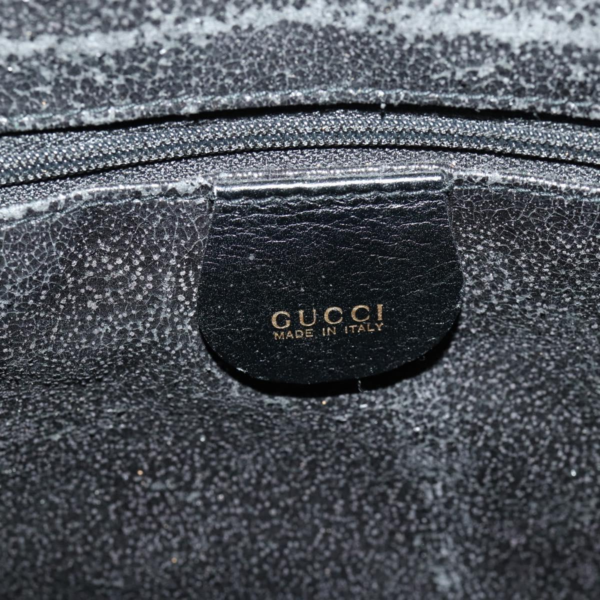 GUCCI Bamboo Shoulder Bag Leather 2way Black Gold 001 1014 1577 Auth 172306
