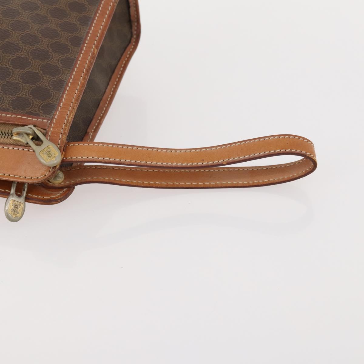 CELINE Macadam Canvas C Sulky Shoulder Bag PVC 2 Set Brown Beige Auth 172314