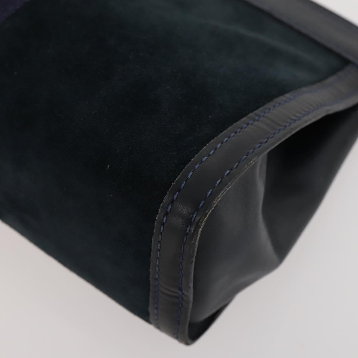 GUCCI Sherry Line Shoulder Bag Suede Leather 2 Set Black Navy Red Auth 172315