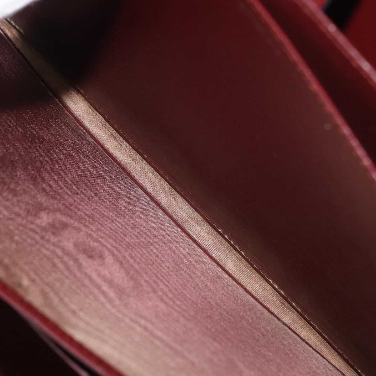 CARTIER Trunk case Must Line Trunk Leather Bordeaux Gold Auth 172317