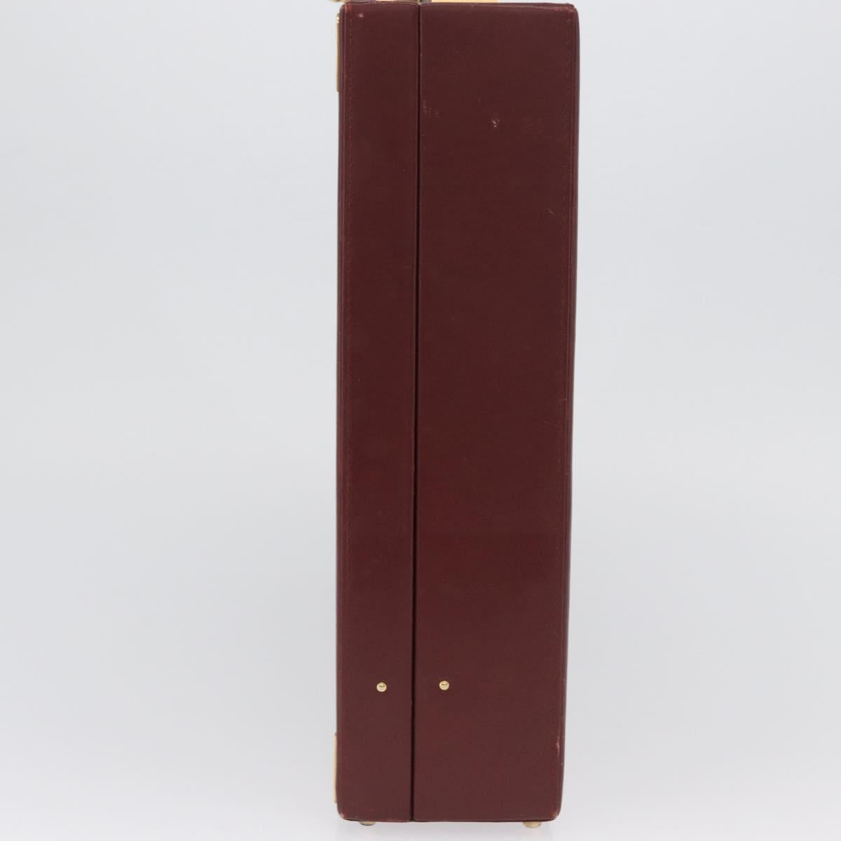 CARTIER Trunk case Must Line Trunk Leather Bordeaux Gold Auth 172317