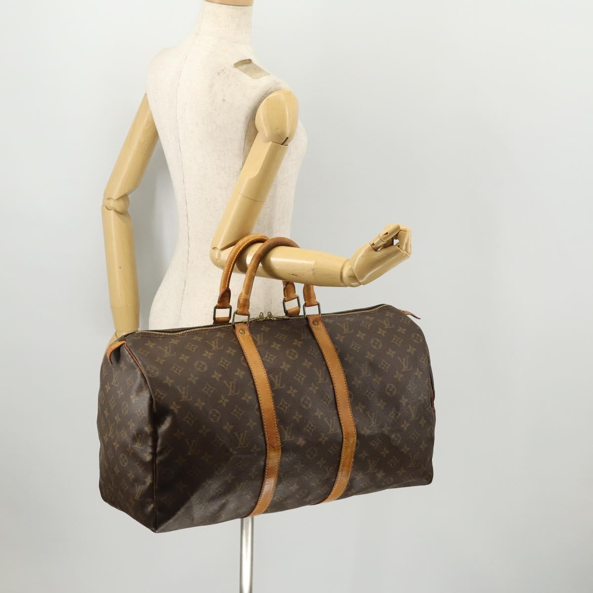 LOUIS VUITTON Monogram Keepall 50 Boston Bag M41426 LV Auth 172320
