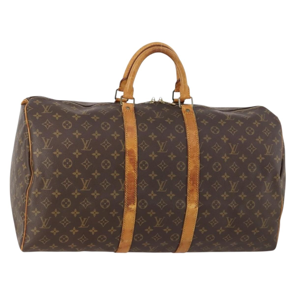 LOUIS VUITTON Monogram Keepall 55 Boston Bag M41424 LV Auth 172324