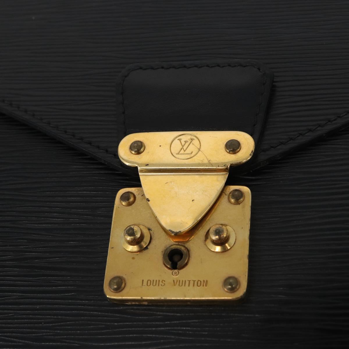 LOUIS VUITTON Epi Porte Documents・Senatur Briefcase Black M54452 Auth 172361