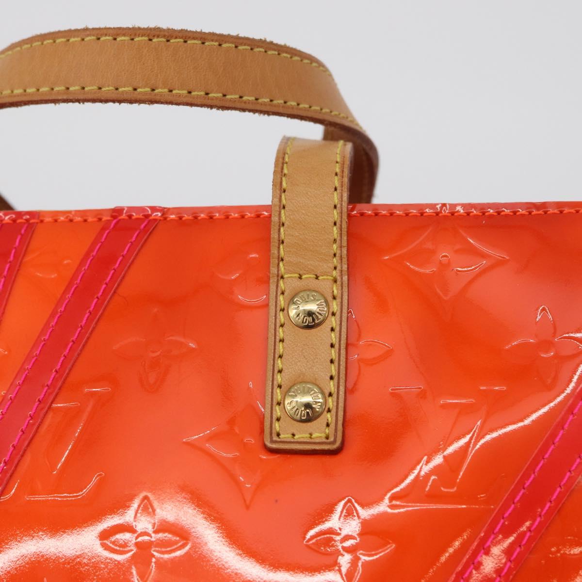 LOUIS VUITTON Monogram Vernis Fluo Reade MM Bag Orange Pink M91902 Auth 172364A