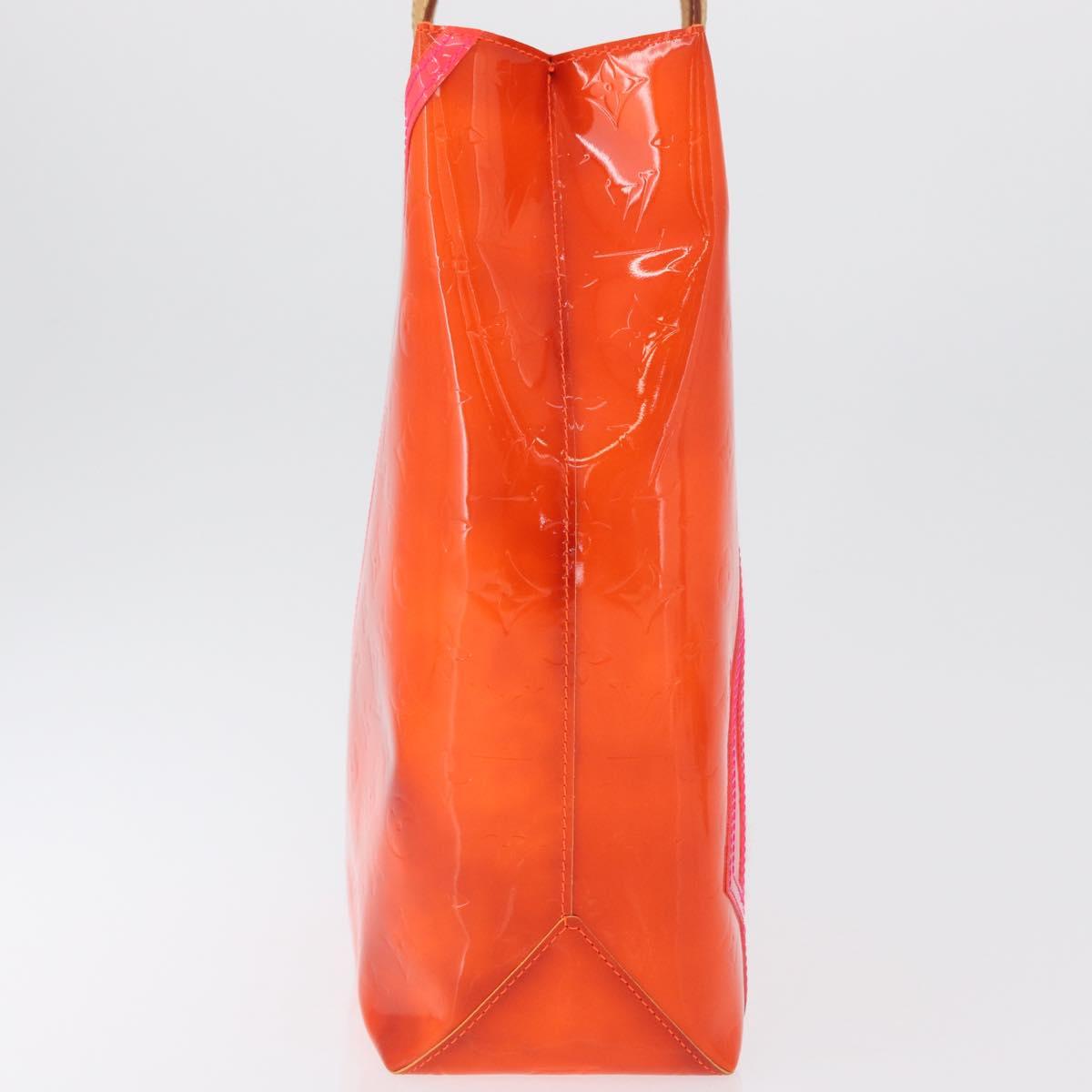 LOUIS VUITTON Monogram Vernis Fluo Reade MM Bag Orange Pink M91902 Auth 172364A