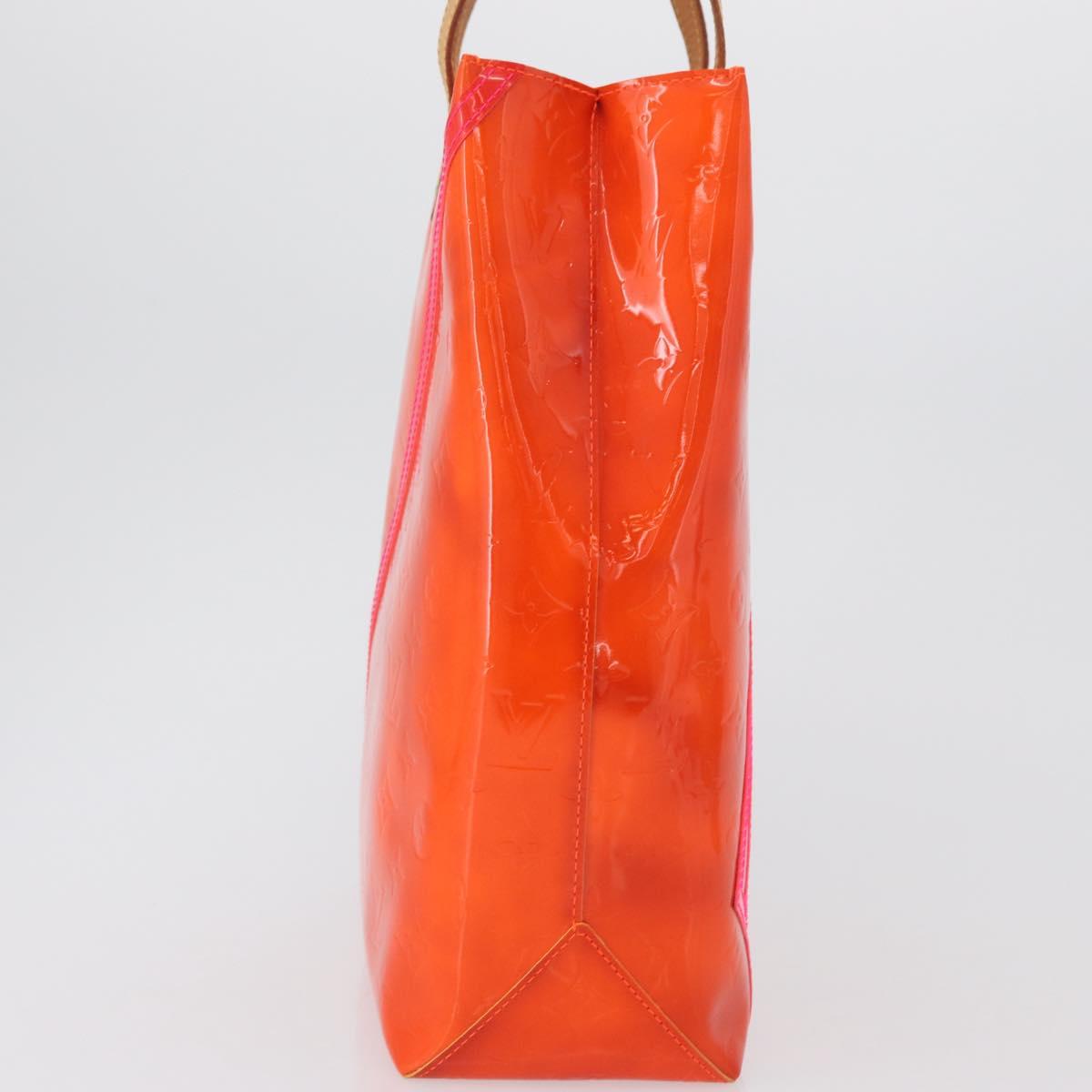LOUIS VUITTON Monogram Vernis Fluo Reade MM Bag Orange Pink M91902 Auth 172364A